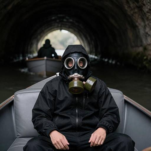 Mysterious Figure in a Dark Tunnel