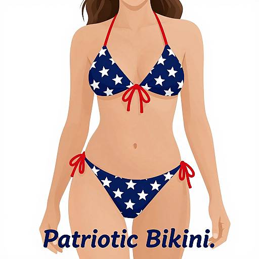 Vibrant Patriotic Bikini Illustration