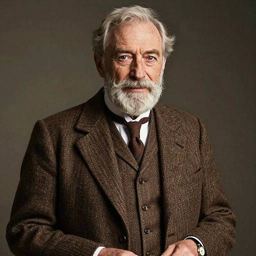 Elegant Elderly Gentleman in Vintage Suit