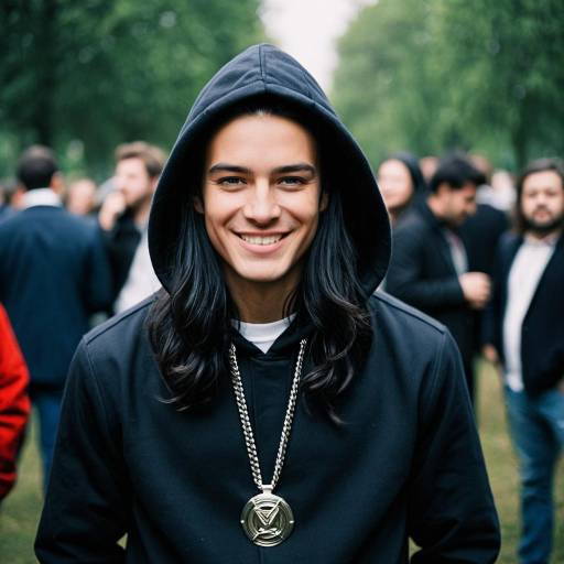 Smiling Man in Black Hoodie Outdoors