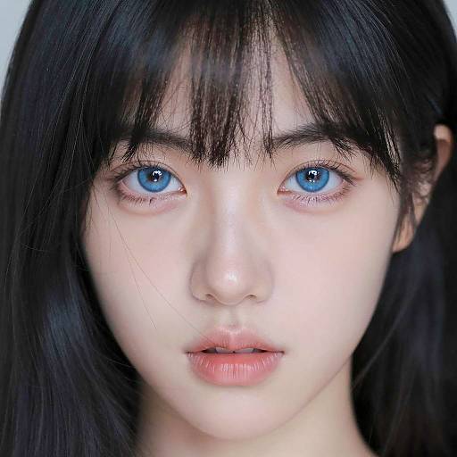 Intense Close-Up of a Young Woman