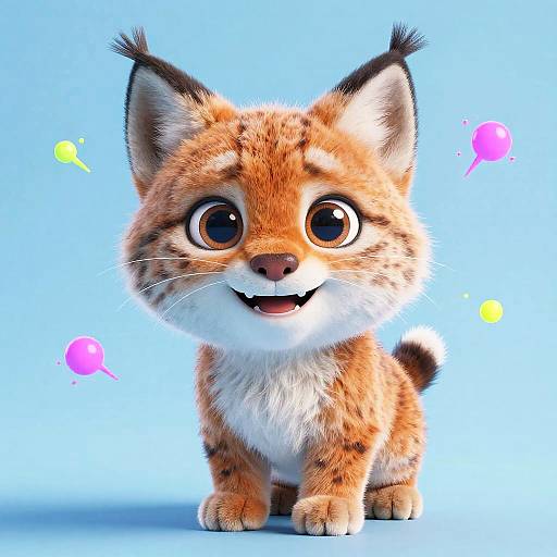 Cute Realistic 3D Baby Lynx