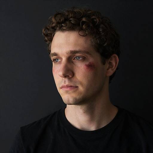 Caucasian Man with Bruise Portrait