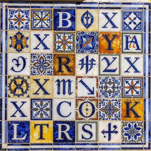 Iberian Language Symbols Mosaic Art