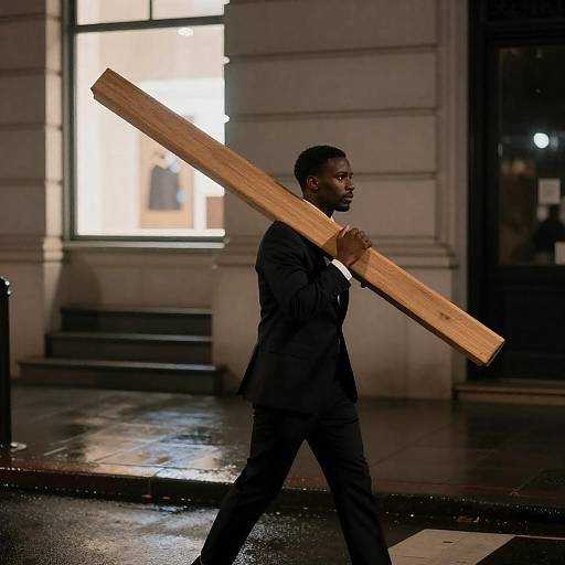 Nighttime Urban Portrait of a Man
