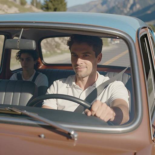 Vintage Drive in a Mountain Landscape