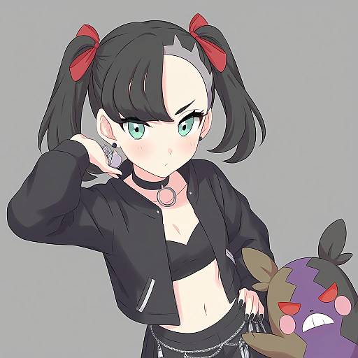 Illustration of Morpeko (hangry), pokemon in the style of Sekina