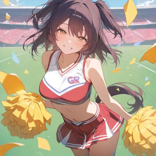 Dynamic Cheerleader in Motion
