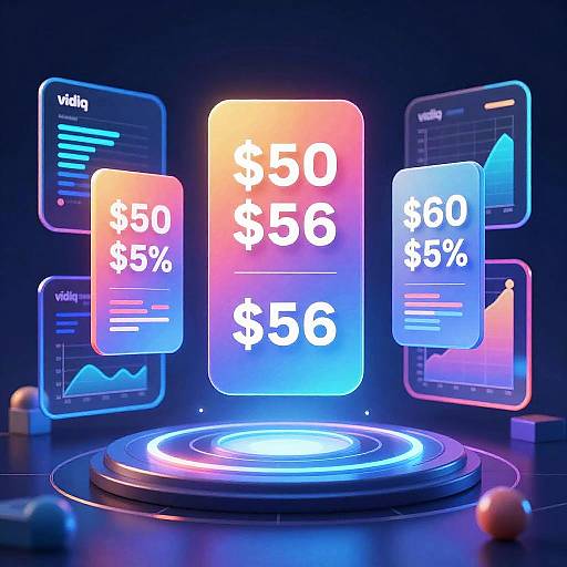 Digital graphic of glowing neon screens displaying 