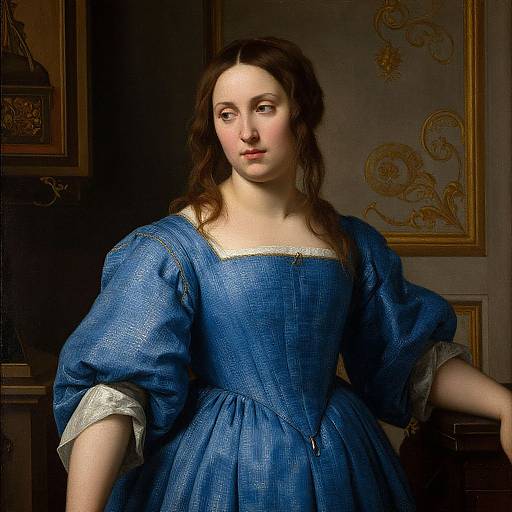 Renaissance Portrait of Woman in Blue