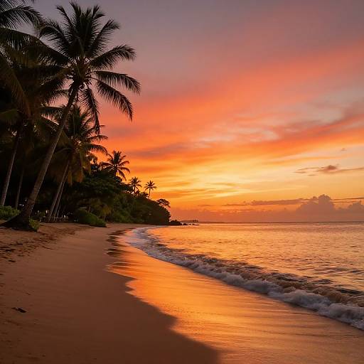 Tropical Beach Sunset Serenity