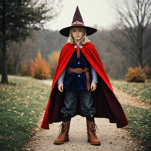 Blonde Wizard in Red Cape Costume