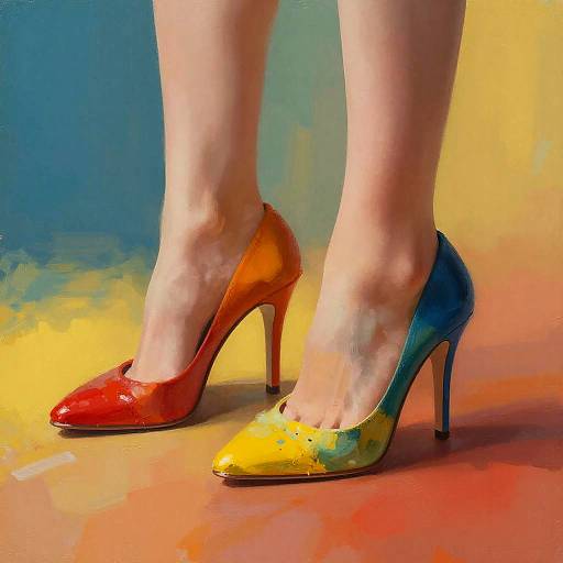 Colorful High Heel Shoes with Emotive Gradients