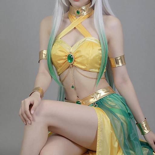 Ethereal Woman with Green Accents