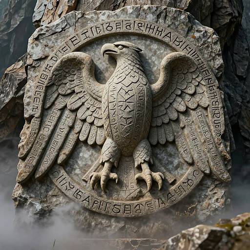 Ancient Eagle Rune Carving