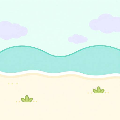 Minimalist Tropical Beach Scene