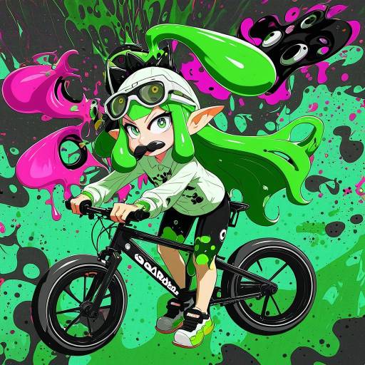 Illustration of Agent 3 (splatoon), splatoon (series) in the style of Ui frara