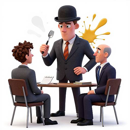 Anthropomorphic Splatter Paint Man Illustration