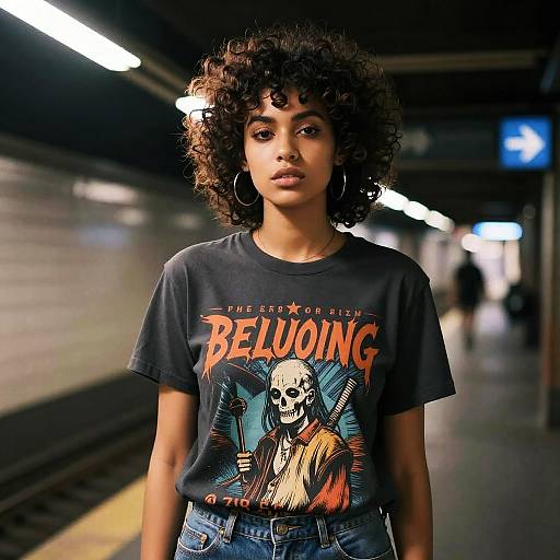 Curly Mohawk Fashion in Subway