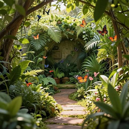 Cozy Hidden Garden Nook with Butterflies