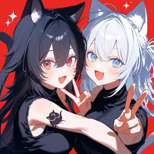 Genderswap Catgirls with Vibrant Details