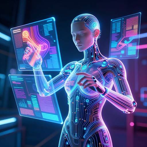 Humanoid AI Manipulating 3D Holograms