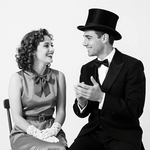 Elegant Black and White Portrait of Couple