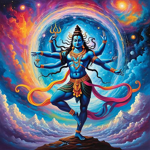 Shiva Dancing in a Cosmic Expanse