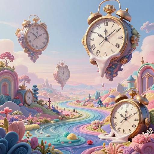 Surreal Dreamscape with Floating Islands