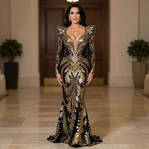 Photorealistic Portrait of Elegant Latina Woman