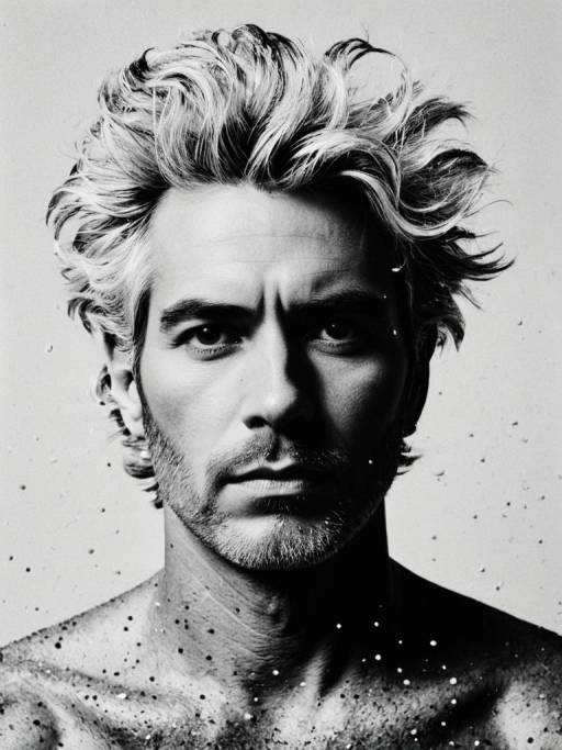 Stylish Man with Salt and Pepper Hair Portrait