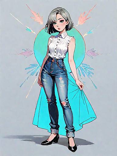 Chic Casual Woman in Realistic Style