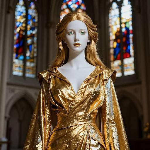 Golden Goddess in Metallic Couture