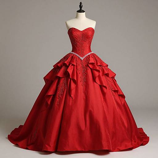 Elegant Red Two-Piece Ball Gown