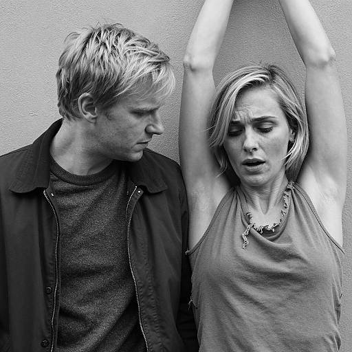 Black and White Intense Moment Between Man and Woman