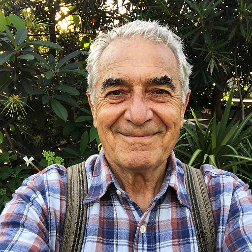 Warm Smiling Old Man in Garden