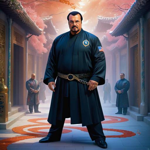 Sad Steven Seagal in Handcuffs Portrait
