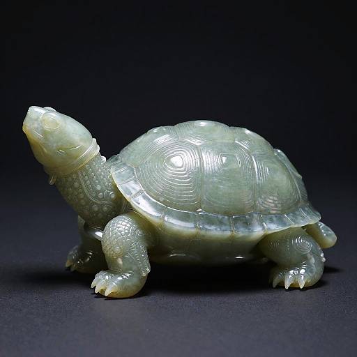 Realistic Jade Tortoise Sculpture
