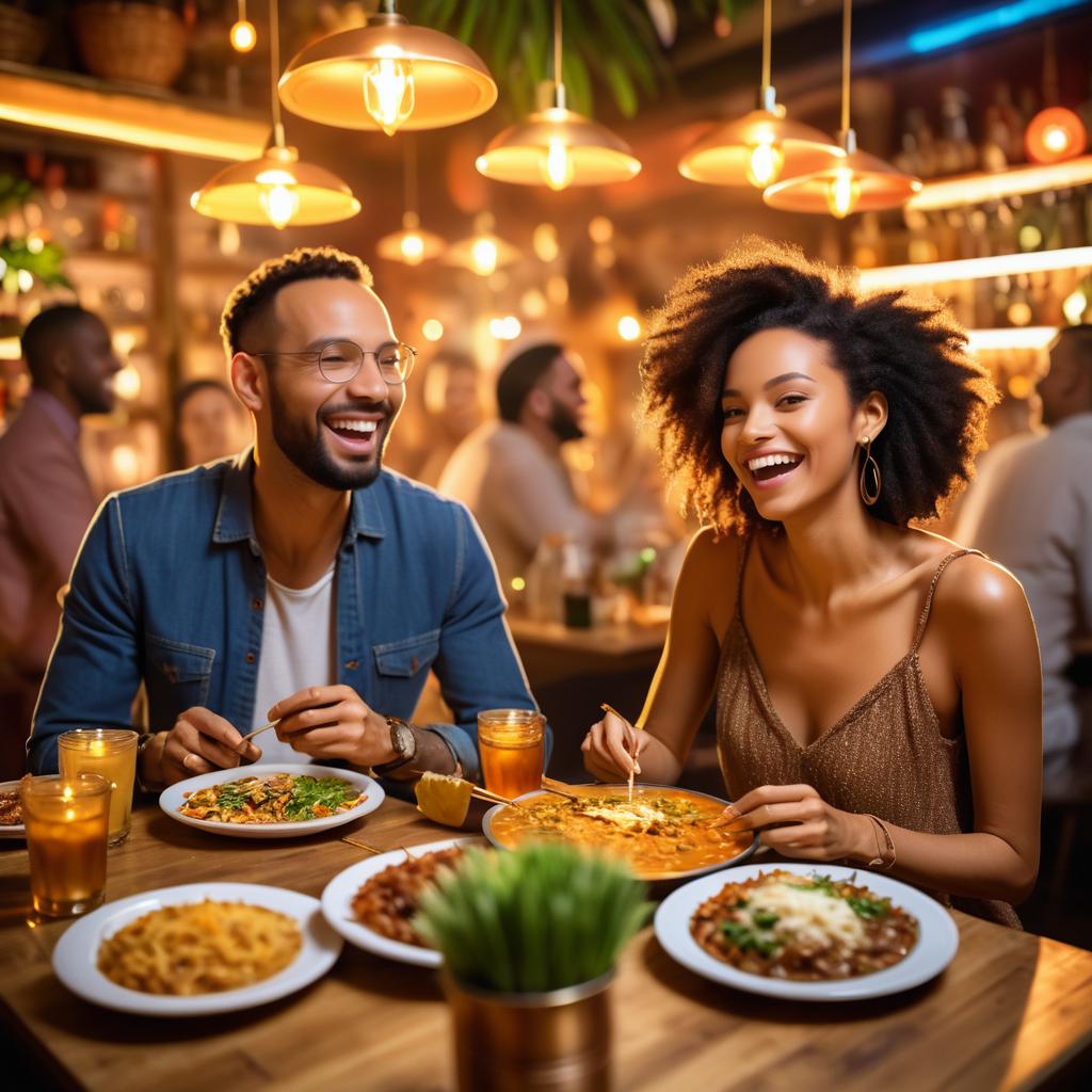 Cozy Bar Scene with Joyful Gathering