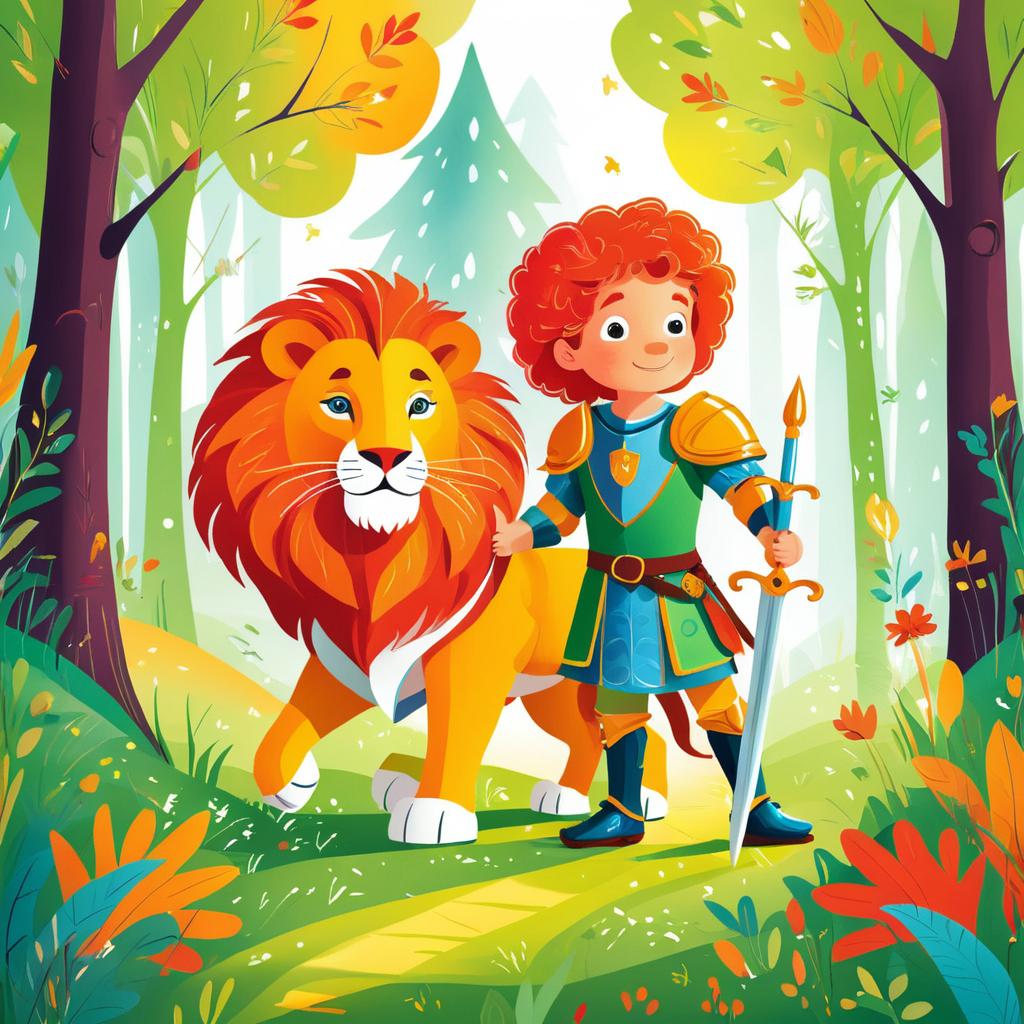 Brave Knight and Friendly Lion Adventure