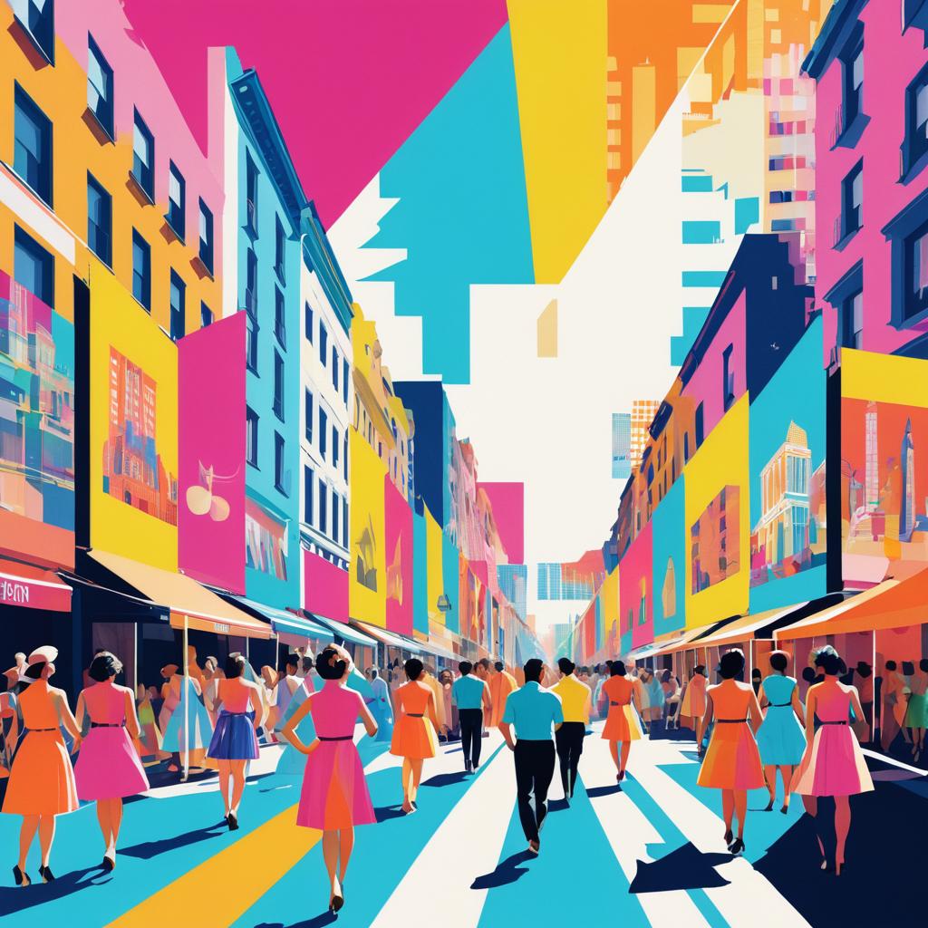 Vibrant Pop Art Street Festival Collage