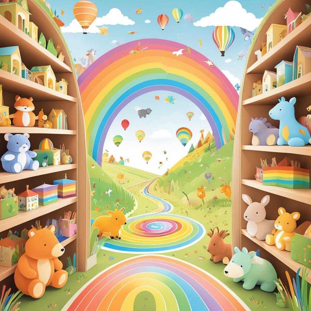 Whimsical Rainbow Road in Children's Closet