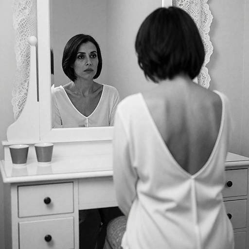 Reflective Moment: Black and White Elegance