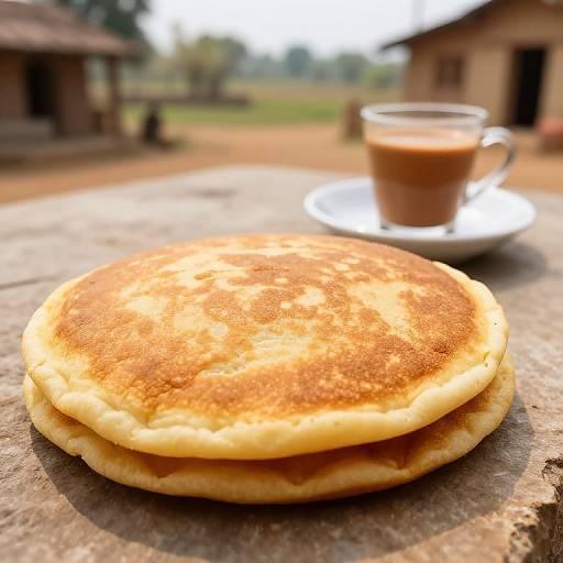 Close-up of Terupancake with Chai