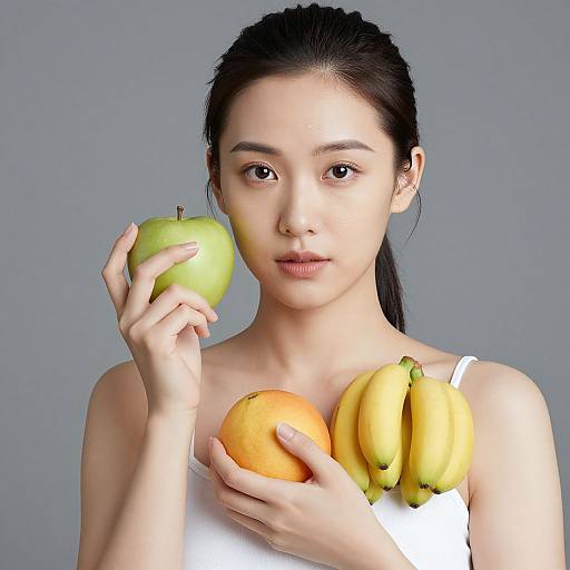Elegant Woman Holding Fresh Fruit