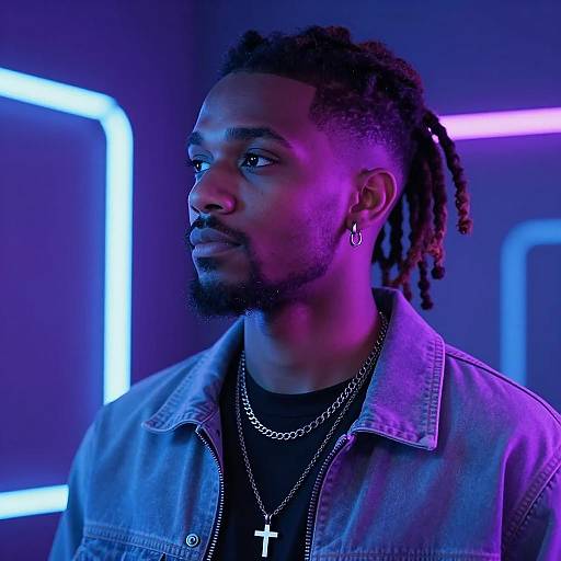 Futuristic Portrait of a Young Man