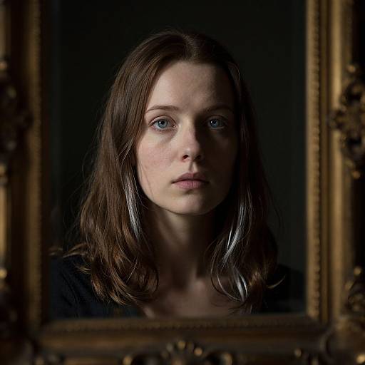 Melancholic Woman in Rembrandt Lighting