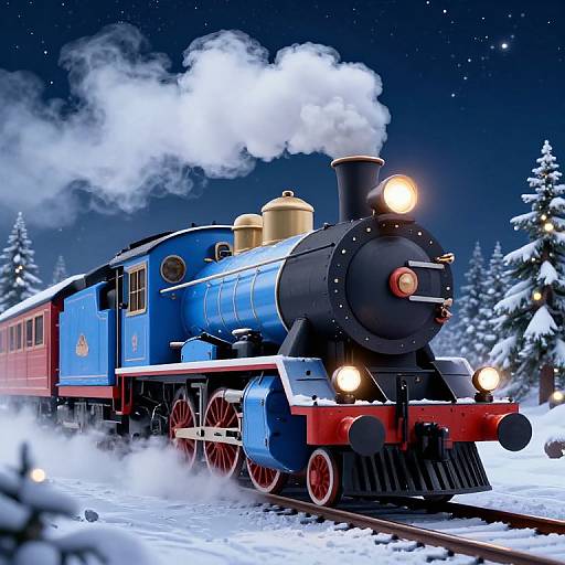 Vibrant 3D Polar Express Winter Scene