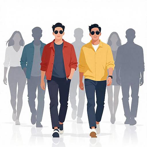 Vibrant Diversity in Motion Illustrations