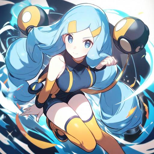 Illustration of Ace trainer (pokemon), pokemon in the style of Hiraga matsuri